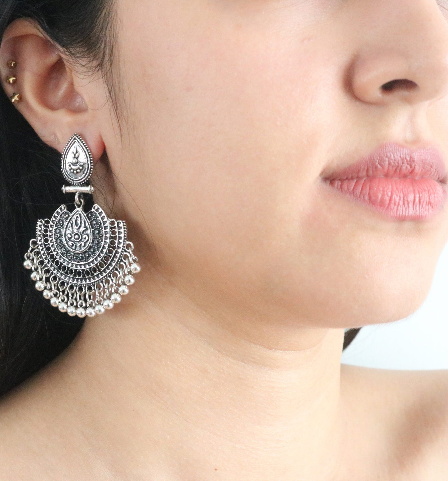 Modish Antique silver Statement Earring