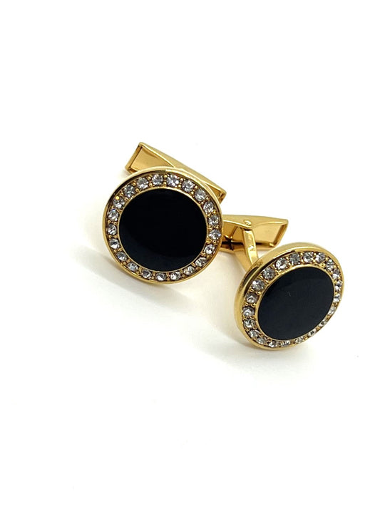 Modish Men's Black & Gold Cufflinks