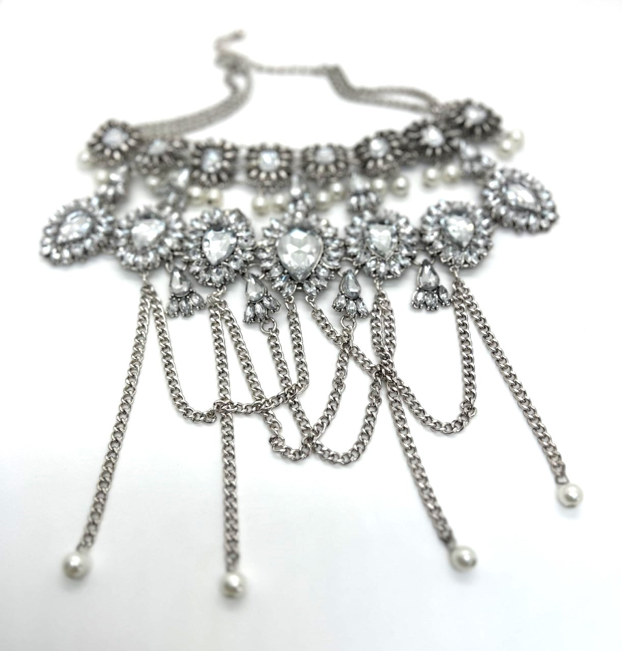 Modish Antique Silver Statement Necklace