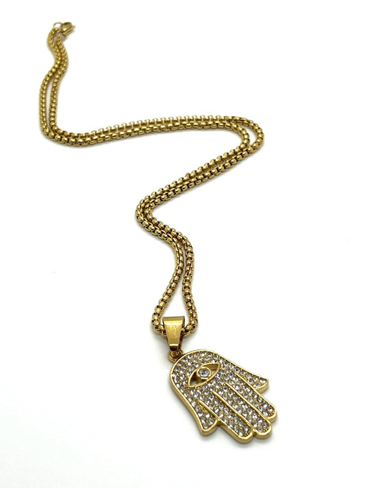 Modish Men's Gold Evil Eye Necklace
